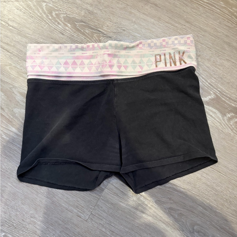 PINK Victoria's Secret Women's Black and Pink Shorts